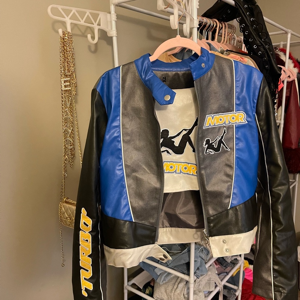 Beautiful Blue and Black Motor Racing Jacket